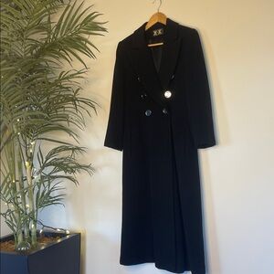 Vintage Anna Collection Duster Coat | Sleek Black | Full Length SMALL